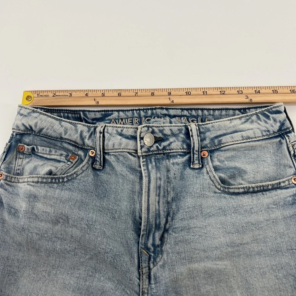 American Eagle Slim Straight Light Wash Denim Jeans Mens 31x32 Stretch Airflex+